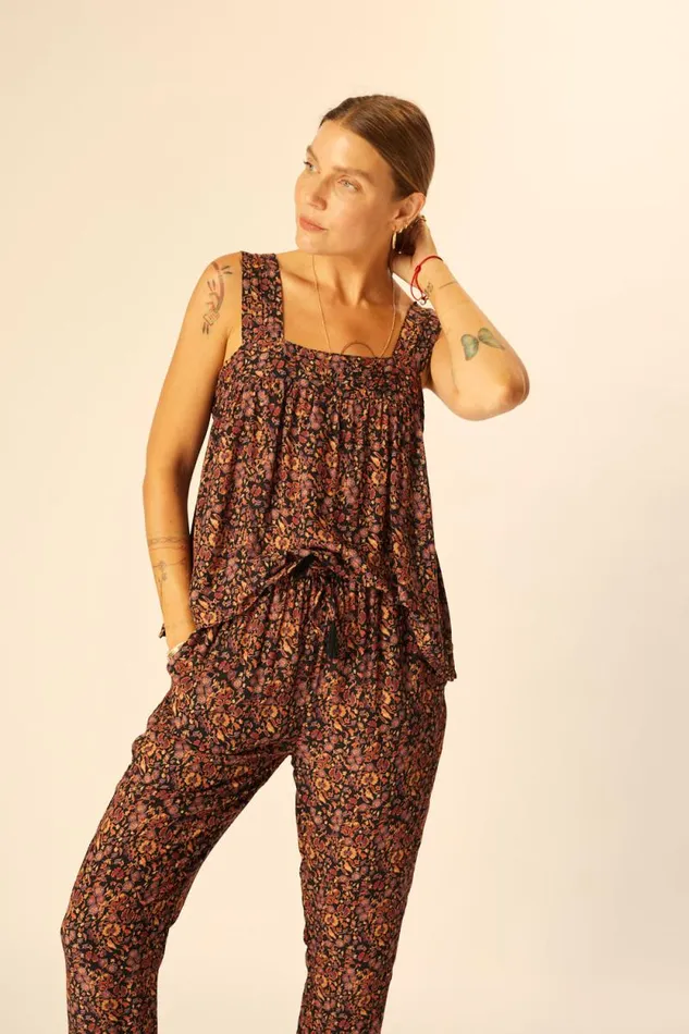 Tops Shop Natalie Martin JASMINE TOP Petite Fleur Noire
