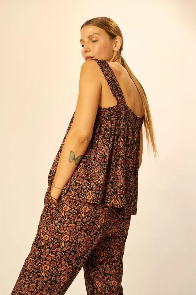 Tops Shop Natalie Martin JASMINE TOP Petite Fleur Noire