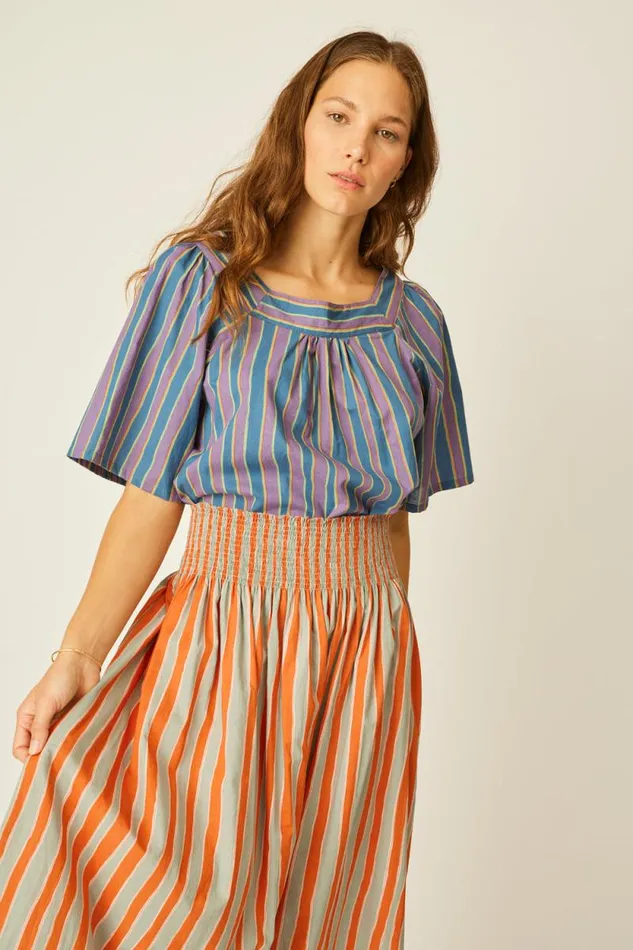 Tops Shop Natalie Martin NIKKI TOP Batik Stripe Lavender