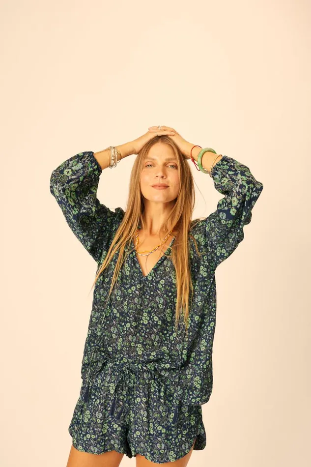 Tops Shop Natalie Martin PENNY BLOUSE Petite Fleur Marine