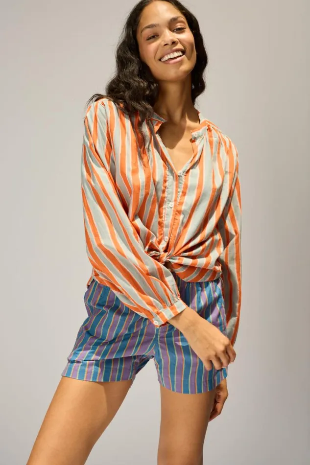 Tops Shop Natalie Martin TOLAN SHIRT Batik Stripe Sage