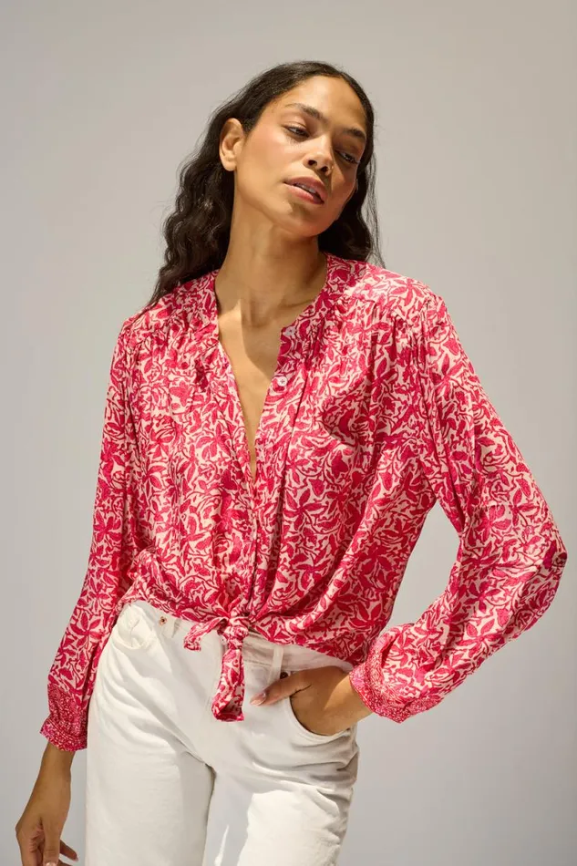 Tops Shop Natalie Martin TOLAN SHIRT Gloriosa Flamingo