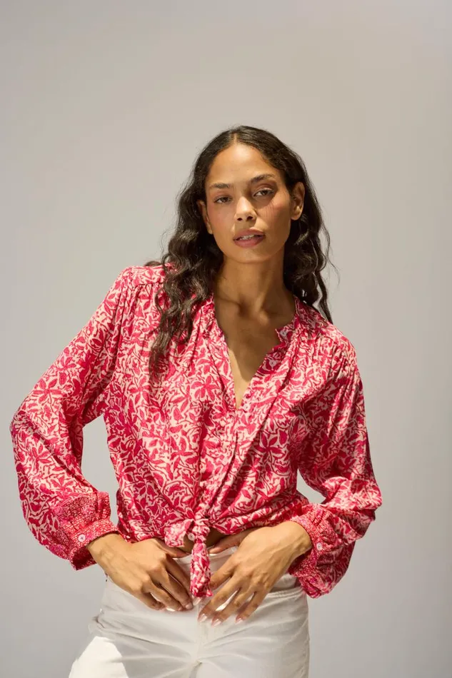 Tops Shop Natalie Martin TOLAN SHIRT Gloriosa Flamingo