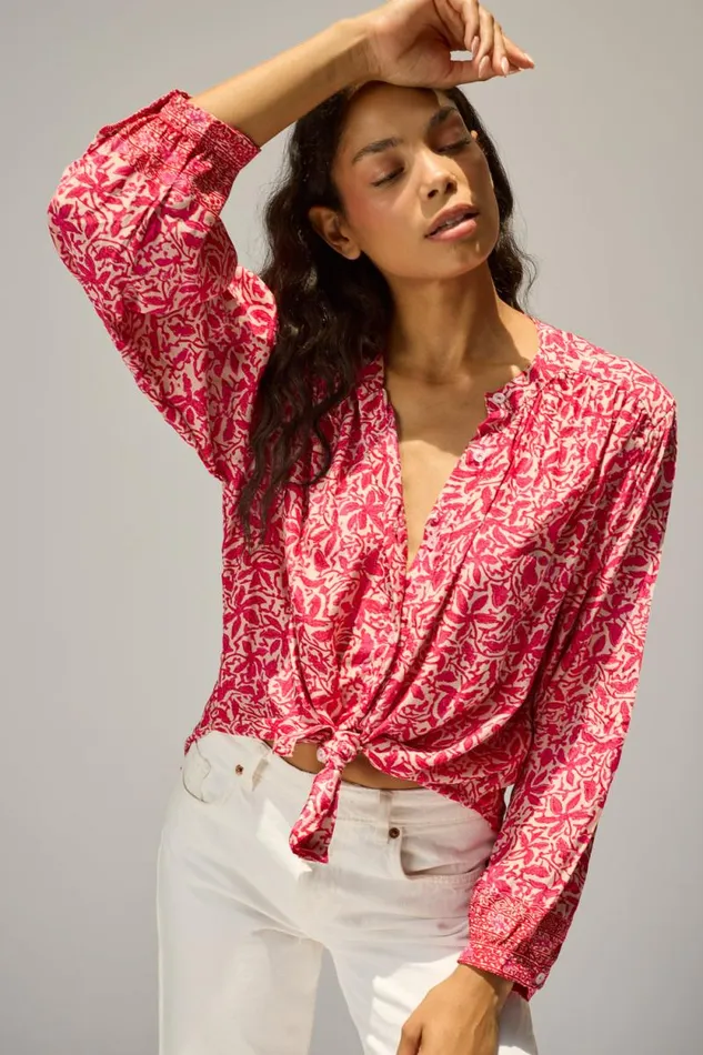 Tops Shop Natalie Martin TOLAN SHIRT Gloriosa Flamingo