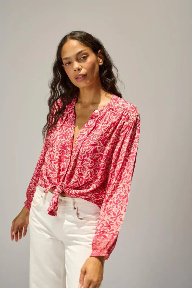 Tops Shop Natalie Martin TOLAN SHIRT Gloriosa Flamingo