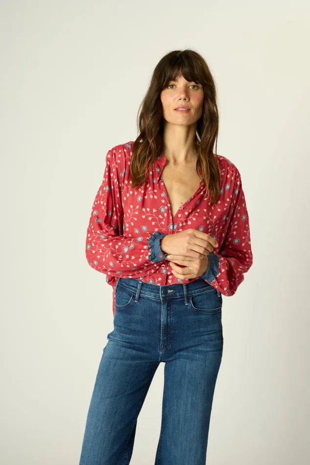 Tops Shop Natalie Martin TOLAN SHIRT Pinwheel Barn Red