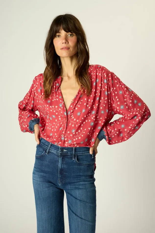 Tops Shop Natalie Martin TOLAN SHIRT Pinwheel Barn Red