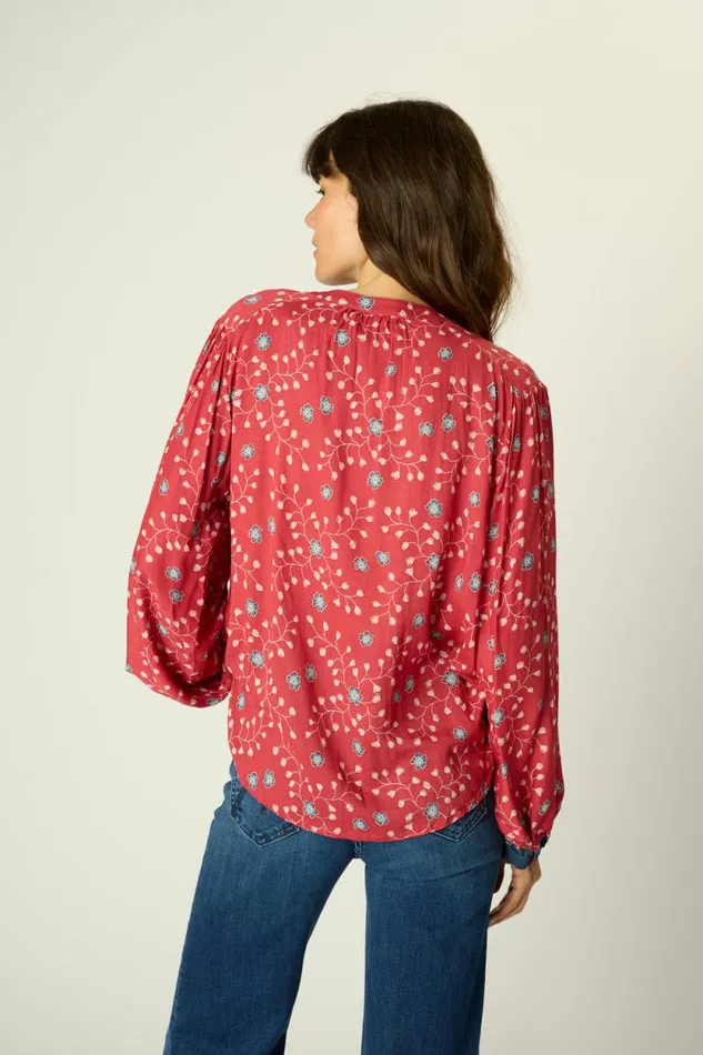 Tops Shop Natalie Martin TOLAN SHIRT Pinwheel Barn Red