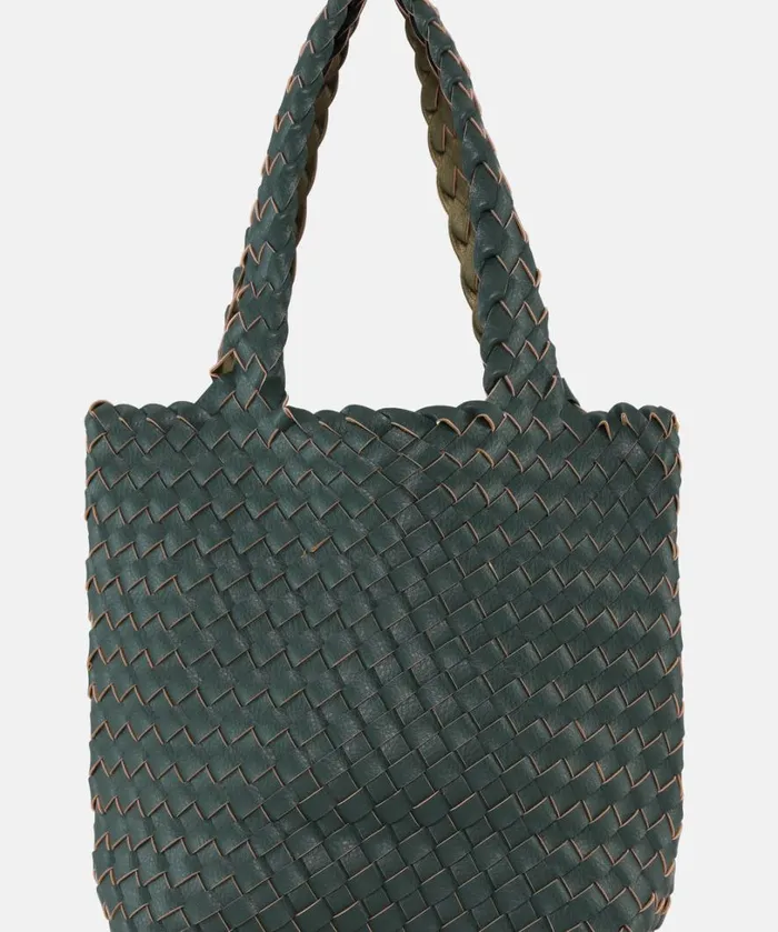 Tote Bag 8211 Beetle Dark Green Metallic Accessories Ilse Jacobsen Bags