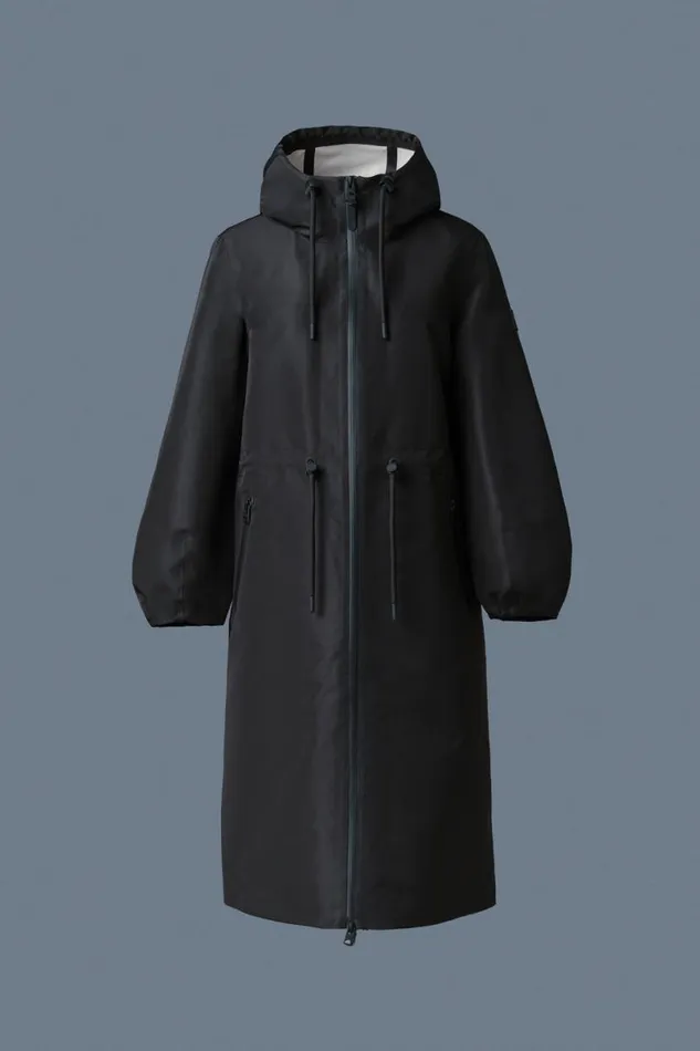 Trenches and Raincoats Women Mackage MEKELLE Long Recycled Technical Rain Coat Trenchcelestial Blue