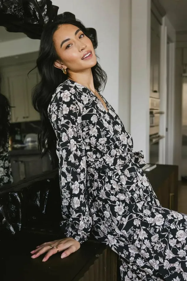 Trinity Floral Dress Black Women Bohme Dresses