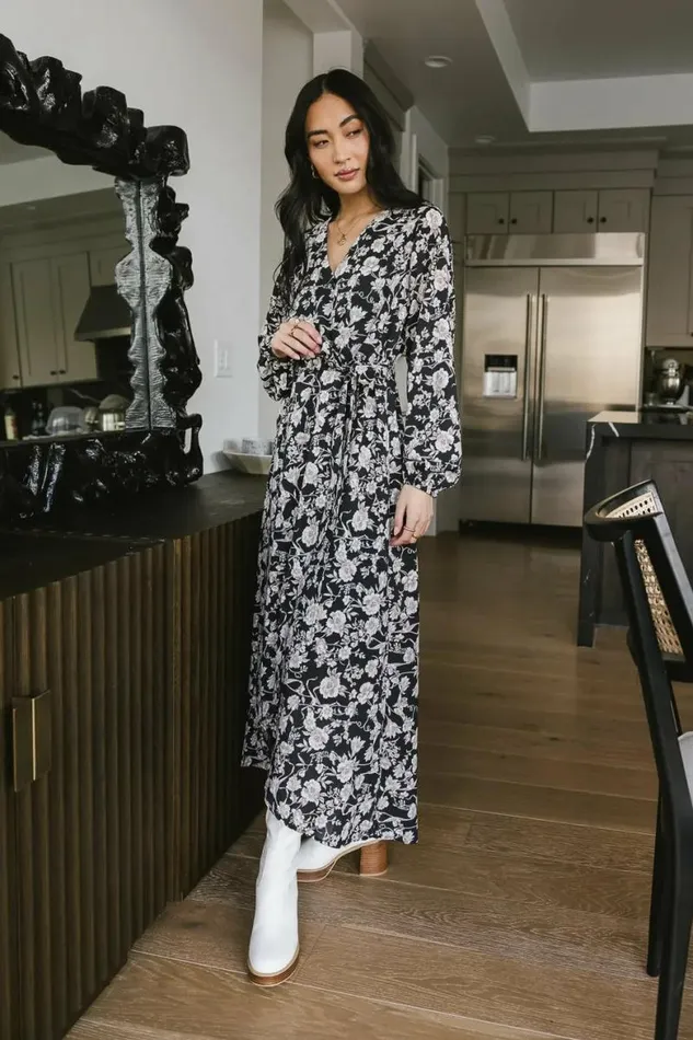Trinity Floral Dress Black Women Bohme Dresses