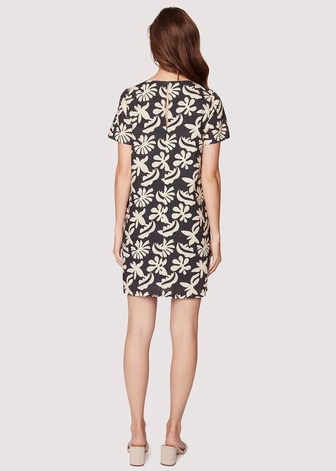 Tropic Flair Mini Shift Dress Blackcream Women Lost Wander Dresses