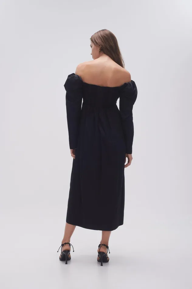 Valentina Bow Midi Dress Black Women Aje Midi Dresses