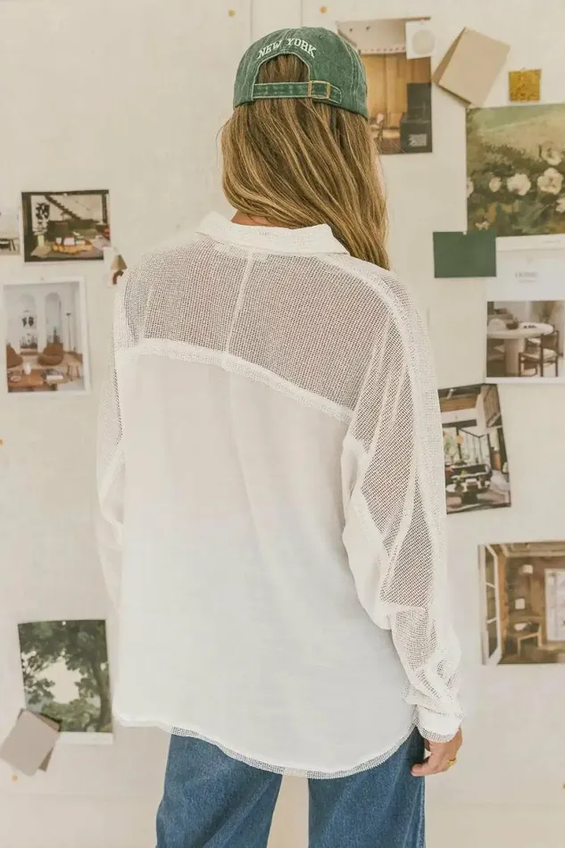 Victoria Contrast Button Up In White White Women Bohme Tops