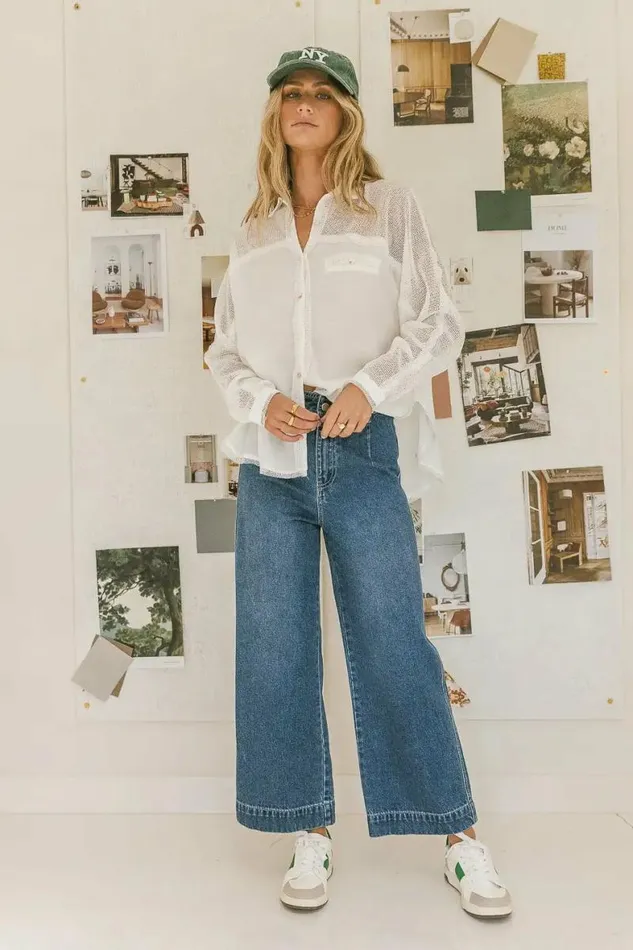 Victoria Contrast Button Up In White White Women Bohme Tops
