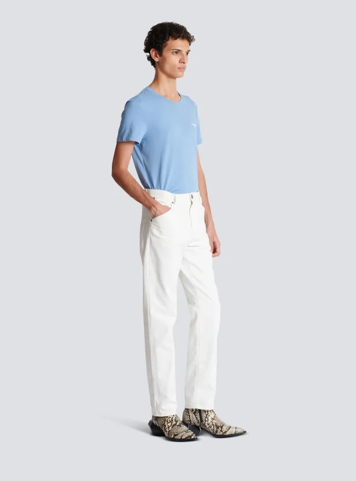 White Denim Jeans White Men Balmain Denim