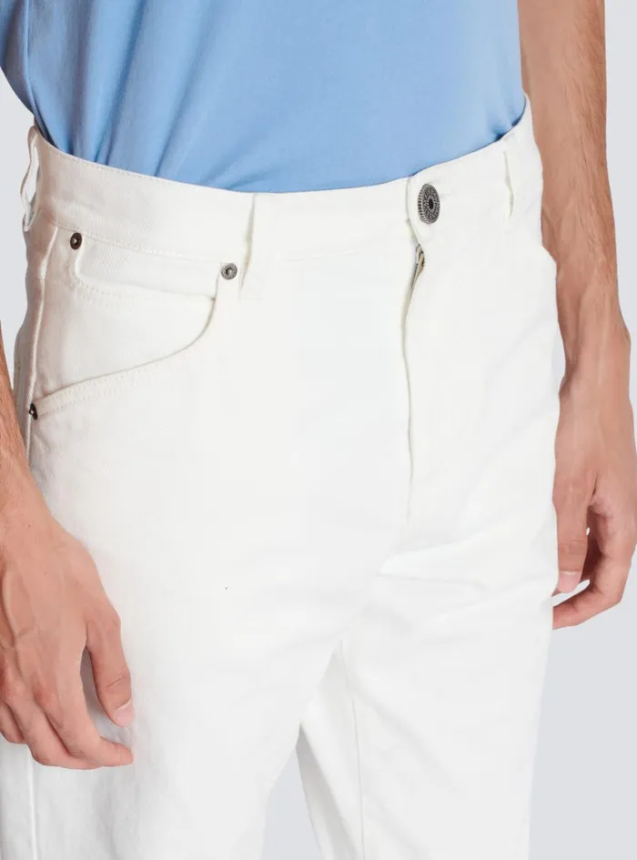 White Denim Jeans White Men Balmain Denim