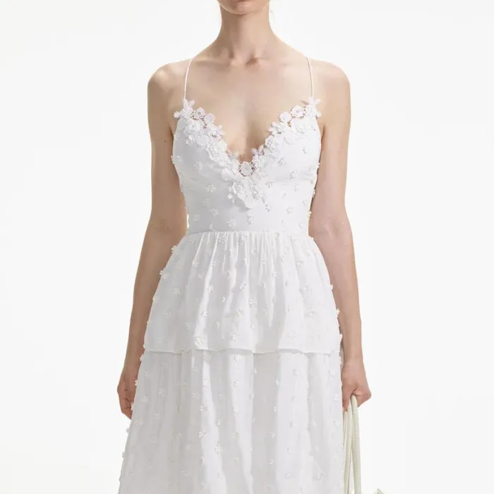 White Tie Back Midi Dress Women Self Portrait Dresses White Tie Back Midi Dress Women Self Portrait Dresses