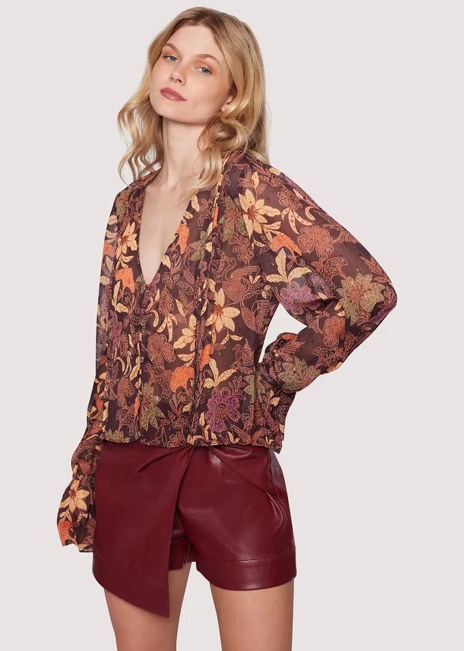 Wild Bergamot Top Burgundy Women Lost Wander Tops