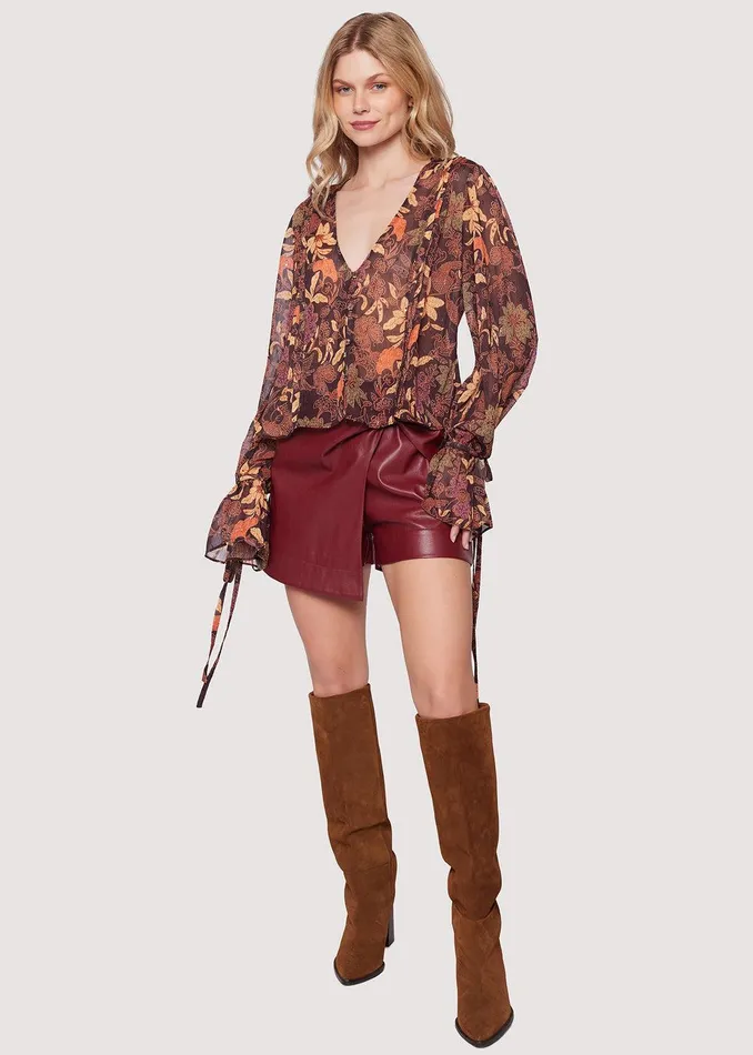 Wild Bergamot Top Burgundy Women Lost Wander Tops