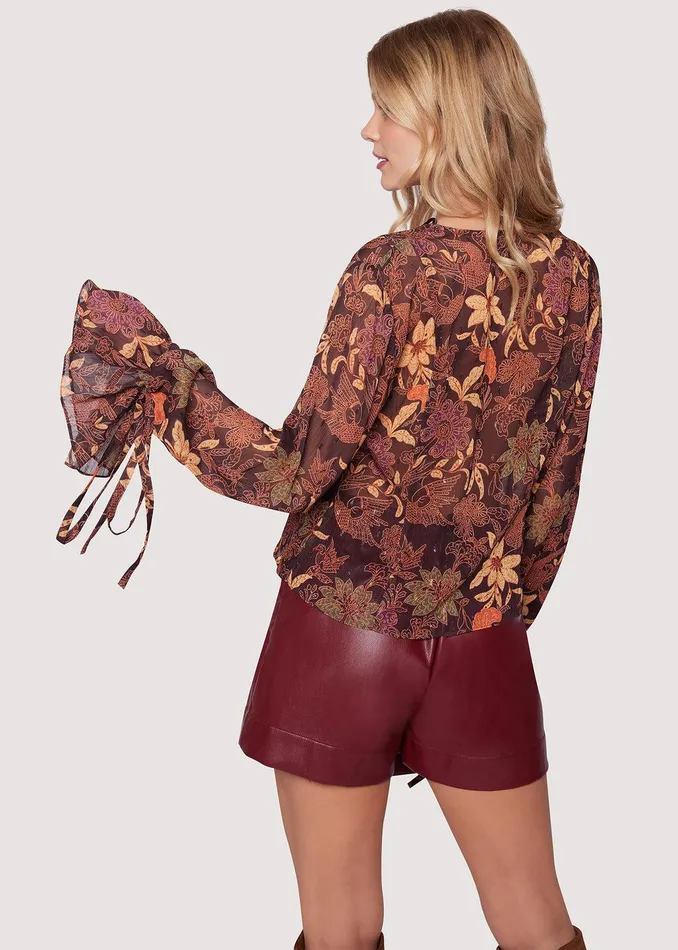 Wild Bergamot Top Burgundy Women Lost Wander Tops