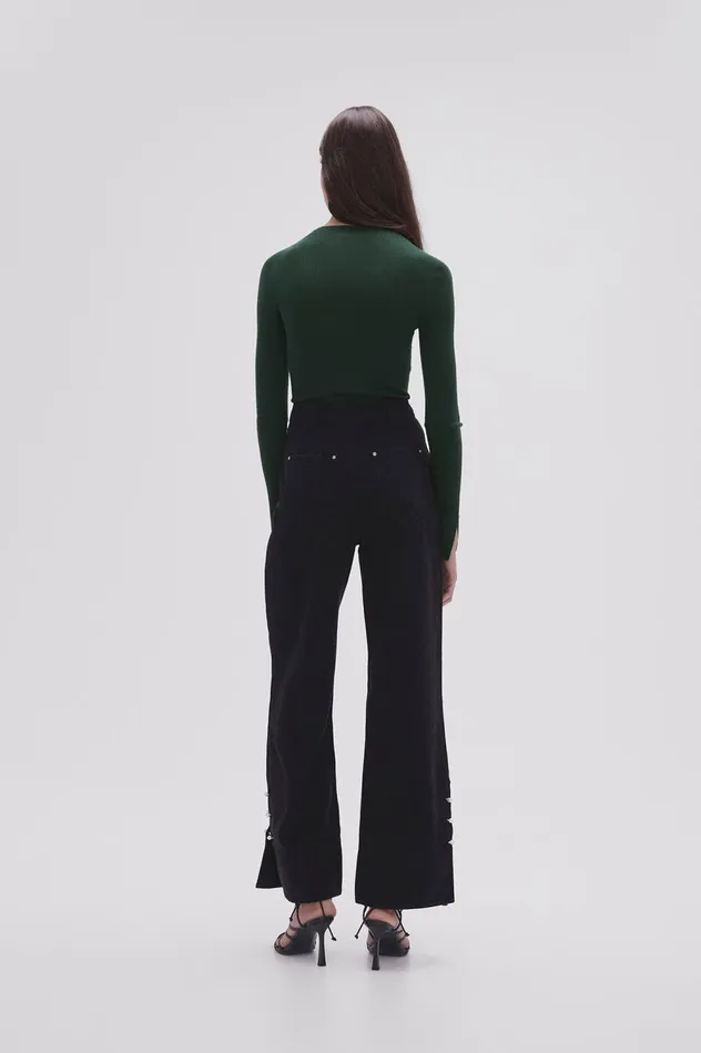 Willa Wide Leg Jeans Black Women Aje Pants