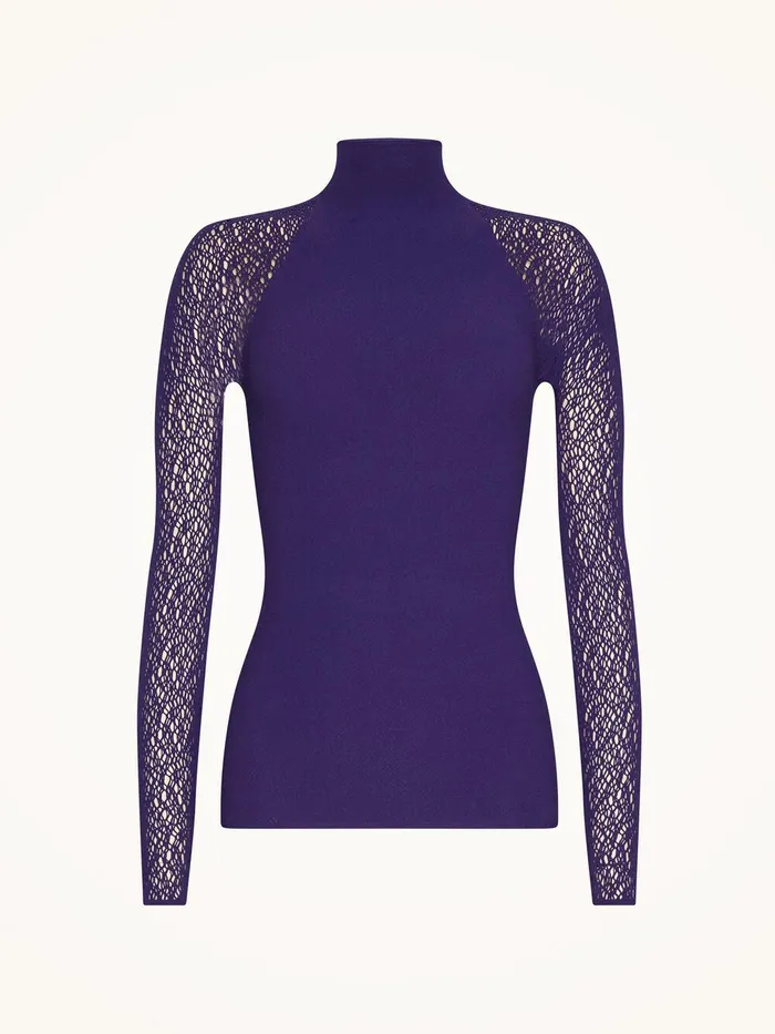 Wolford Tops and Bodysuits W Net Top Long Sleeves Purple Space 8211 Women