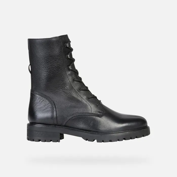 Woman Geox Ankle Boots HOARA E Combat Boots Black Woman Geox Black