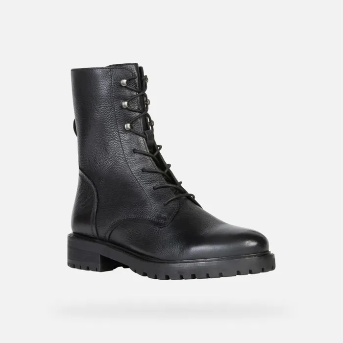 Woman Geox Ankle Boots HOARA E Combat Boots Black Woman Geox Black