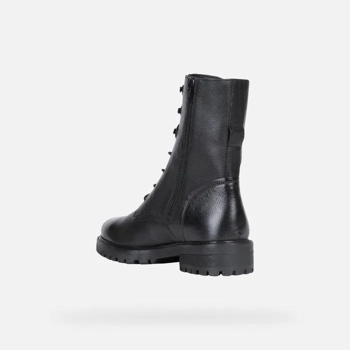 Woman Geox Ankle Boots HOARA E Combat Boots Black Woman Geox Black