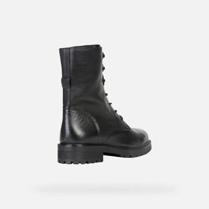 Woman Geox Ankle Boots HOARA E Combat Boots Black Woman Geox Black