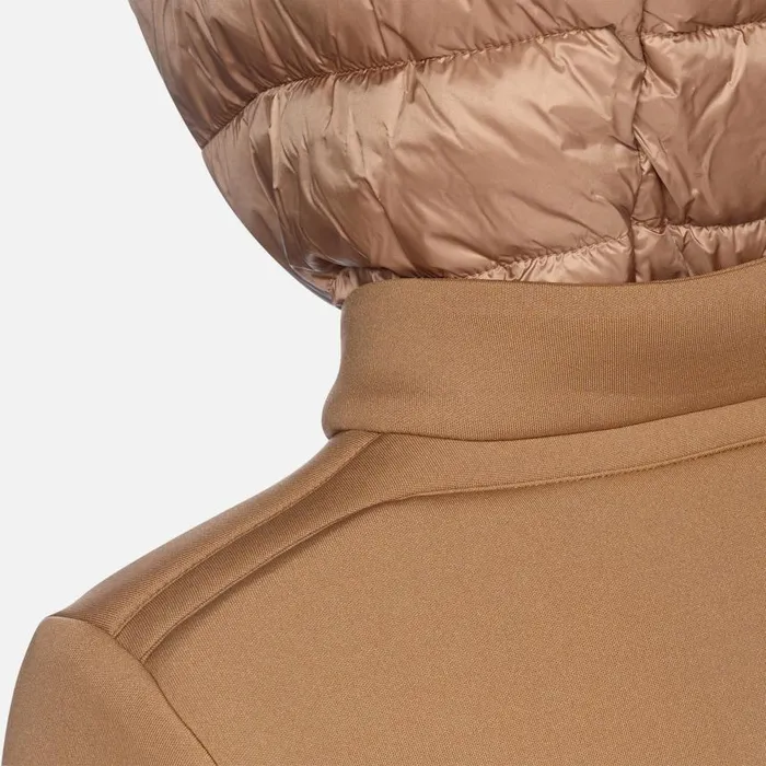 Woman Geox Jackets CRISTAEL WOMAN Tiger039s Eye Jacket With Hood Tiger039s Eye