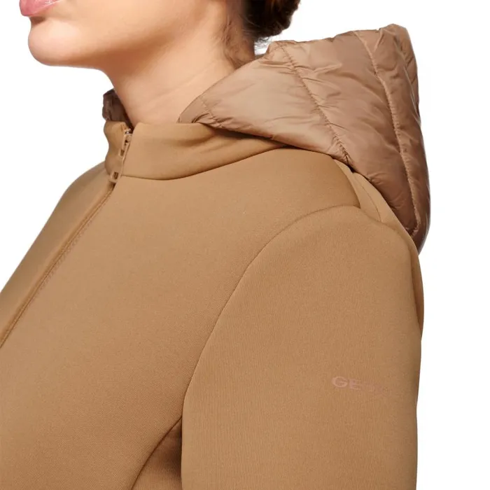 Woman Geox Jackets CRISTAEL WOMAN Tiger039s Eye Jacket With Hood Tiger039s Eye