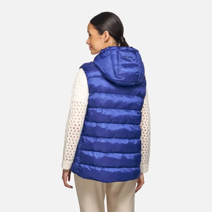 Woman Geox Jackets DIAMOND WOMAN Sodalite Blue Sleeveless Sodalite Blue