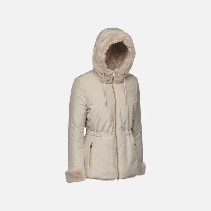 Woman Geox Jackets KAULA WOMAN StringMid String Reversible Jacket Stringmid String