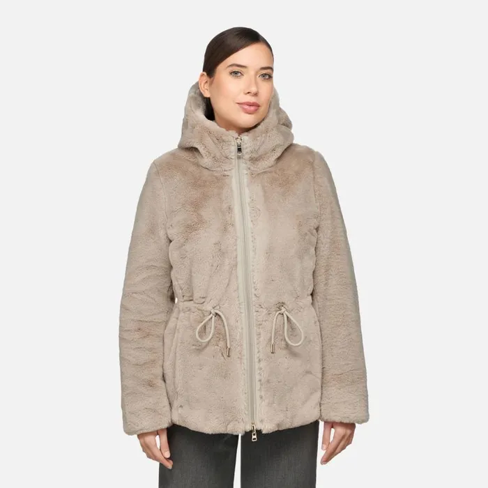 Woman Geox Jackets KAULA WOMAN StringMid String Reversible Jacket Stringmid String