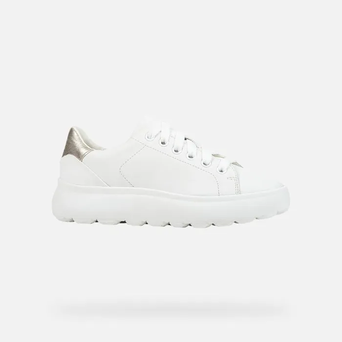 Woman Geox Sneakers SPHERICA EC41 Women039s White Low Top Sneakers Geox Whitegold