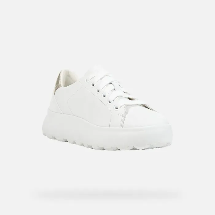 Woman Geox Sneakers SPHERICA EC41 Women039s White Low Top Sneakers Geox Whitegold