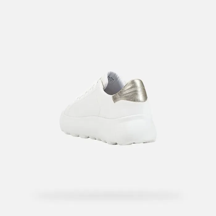 Woman Geox Sneakers SPHERICA EC41 Women039s White Low Top Sneakers Geox Whitegold