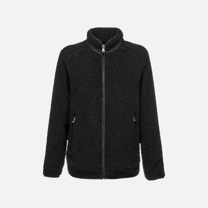 Woman Geox Sweatshirts And Hoodies SWEATER WOMAN Black Sweatshirt Black