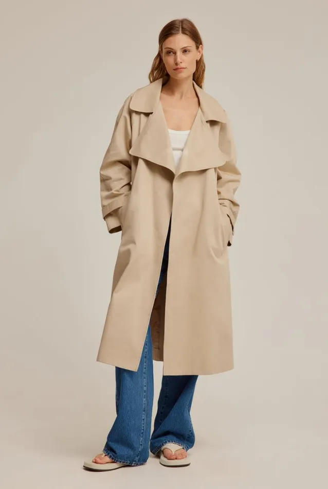 Woman Venroy Blazers and Jackets Cotton Twill Trench Coat