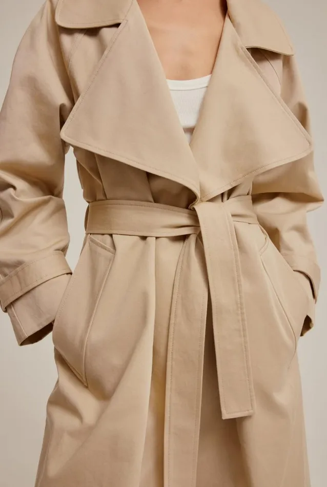 Woman Venroy Blazers and Jackets Cotton Twill Trench Coat