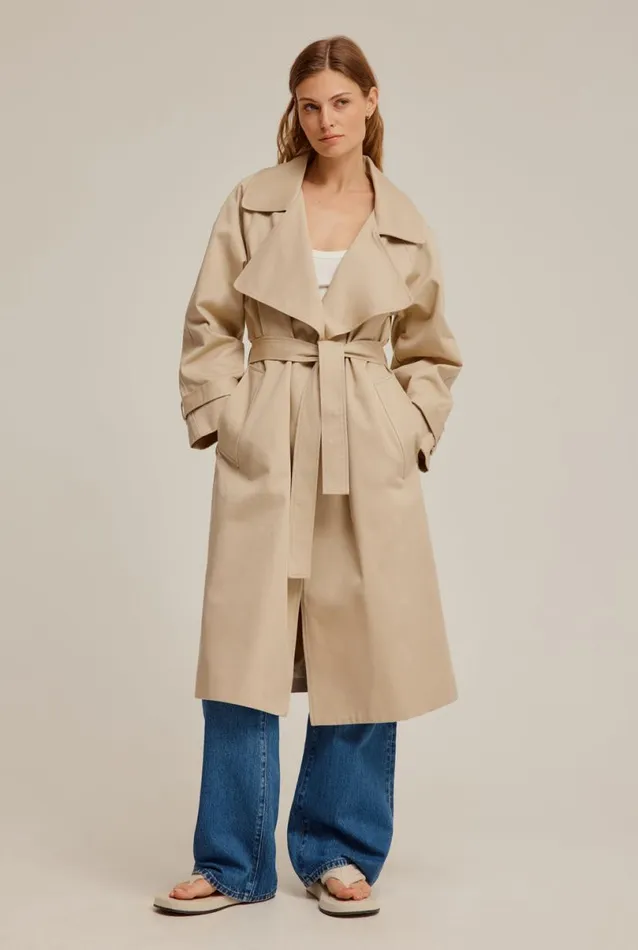 Woman Venroy Blazers and Jackets Cotton Twill Trench Coat