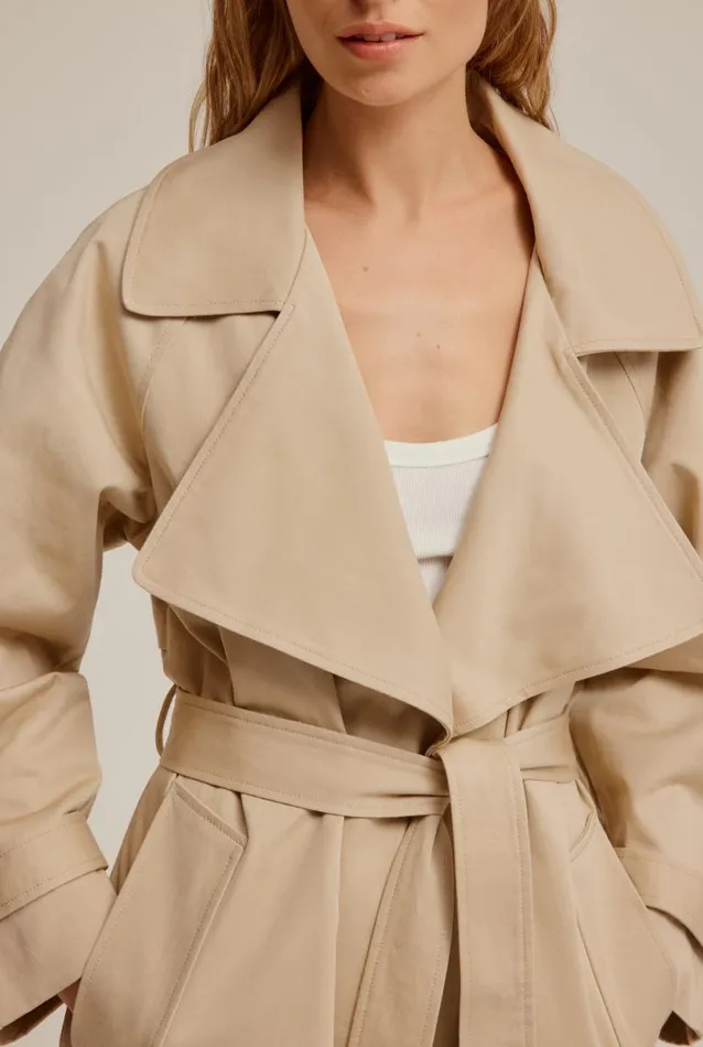 Woman Venroy Blazers and Jackets Cotton Twill Trench Coat