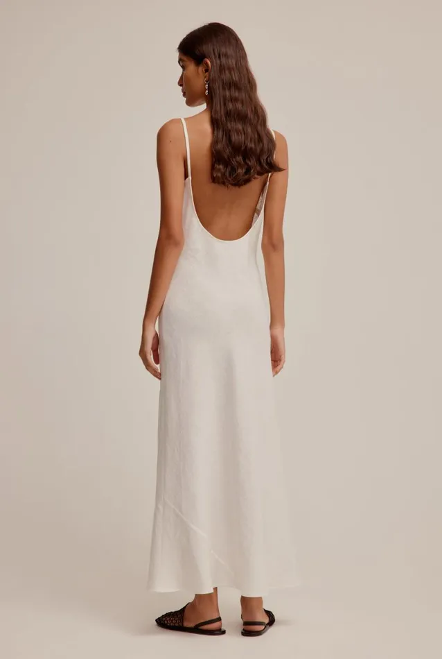 Woman Venroy Dresses Linen Embroidered Slip Dress