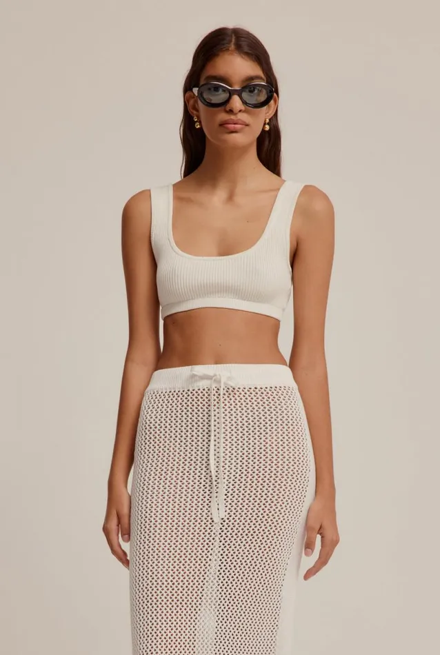 Woman Venroy Knitwear Crochet Border Skirt