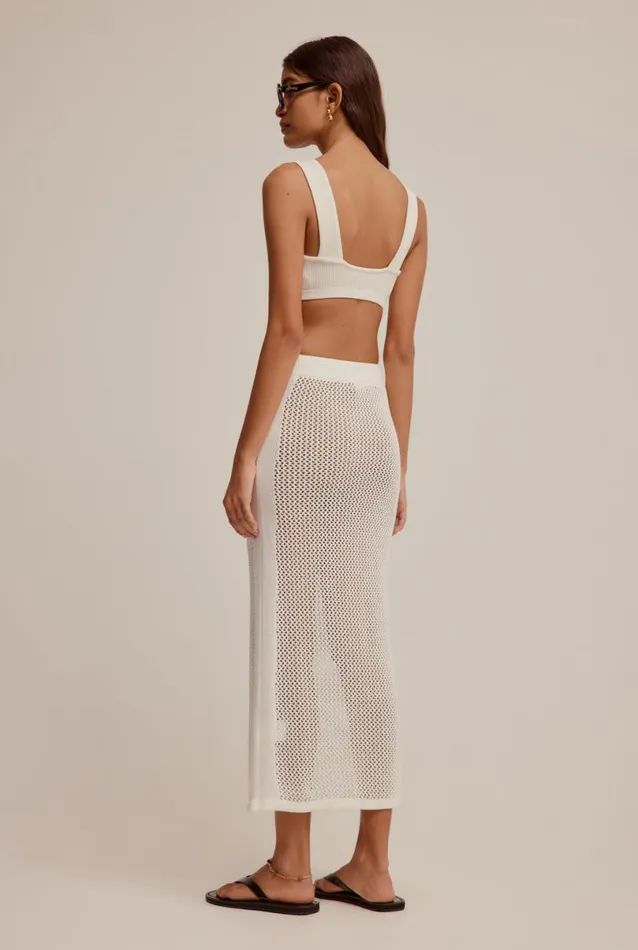 Woman Venroy Knitwear Crochet Border Skirt