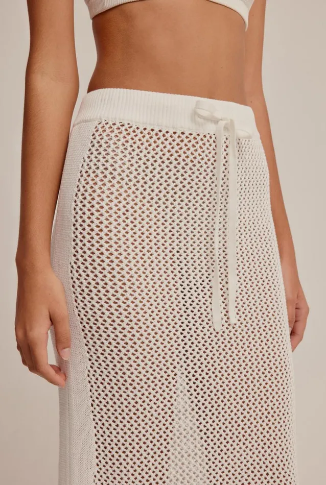 Woman Venroy Knitwear Crochet Border Skirt