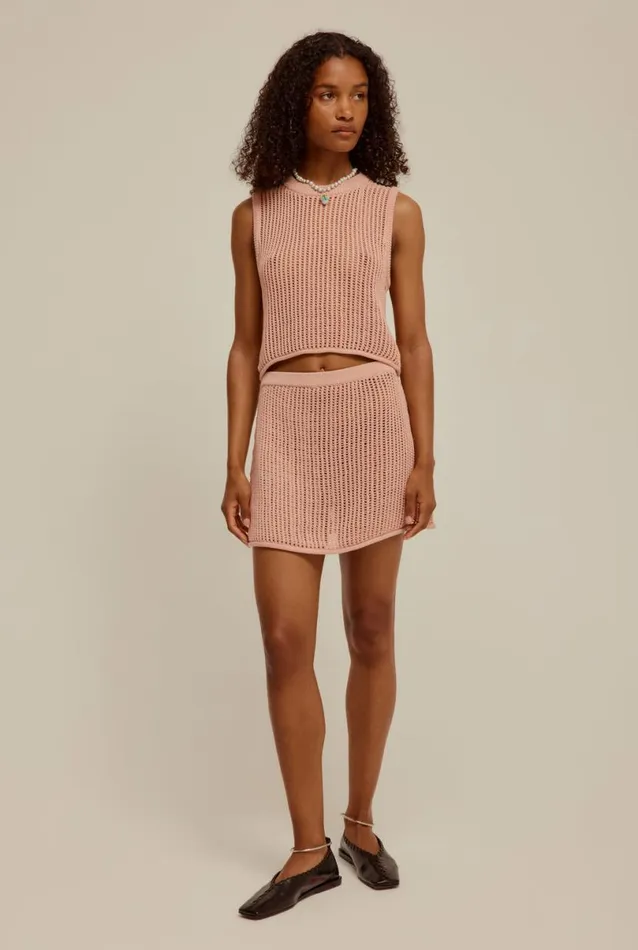 Woman Venroy Knitwear Crochet Knit Tank